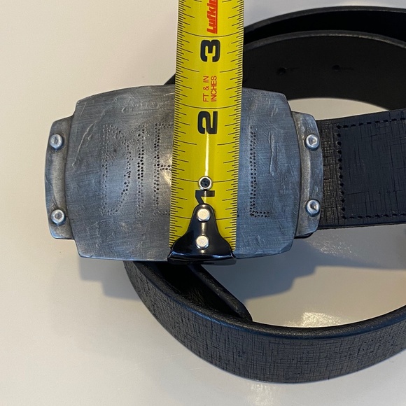 Diesel Black Leather Belt - Sz 80/32 - Picture 3 of 13